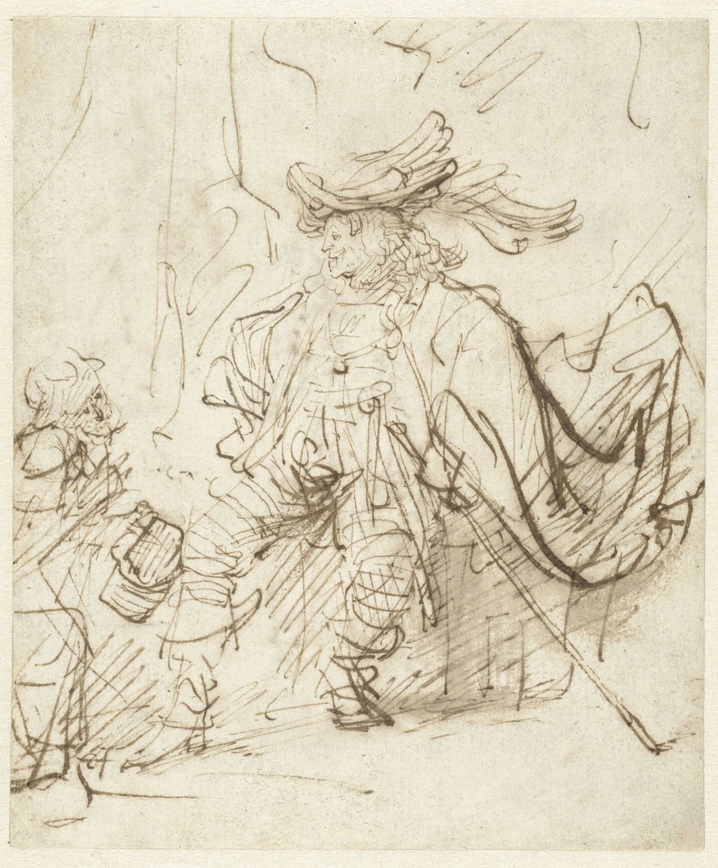 Sitzender Schauspieler in der Rolle des Capitano von Rembrandt van Rijn