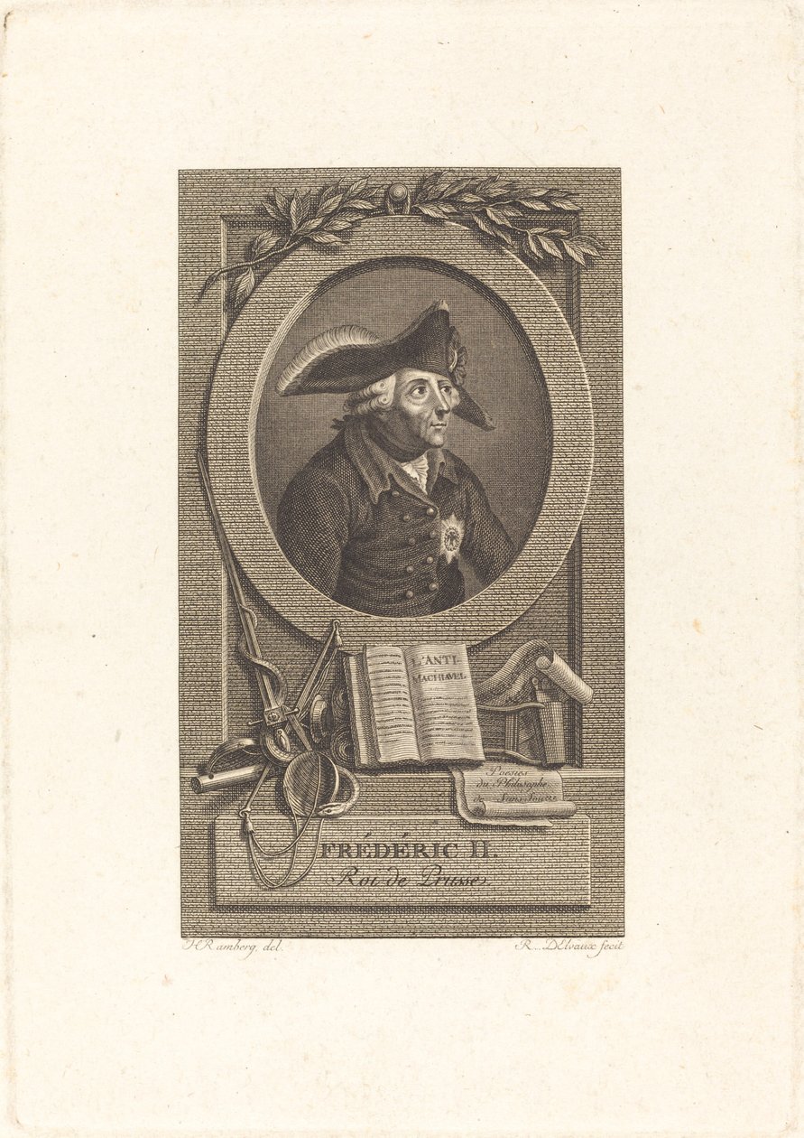 Friedrich der Große, König von Preußen von Remi Henri Joseph Delvaux after Johann Heinrich Ramberg
