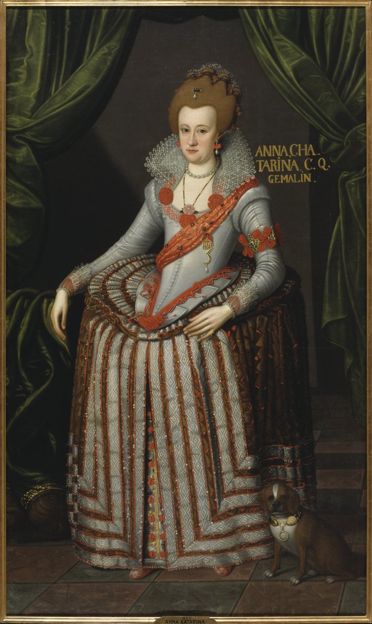 Porträt von Prinzessin Anne Catherine von Brandenburg (1575-1612), Königin von Dänemark und Norwegen von Remmert (c.1575 1649) Petersen