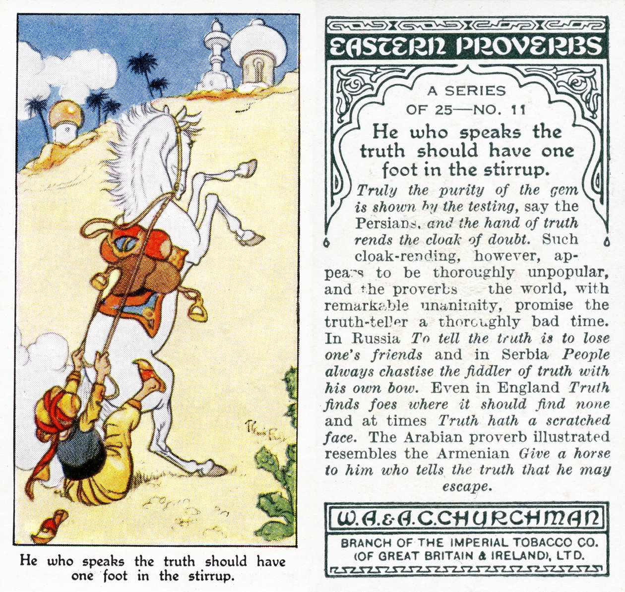 Wer die Wahrheit spricht, sollte einen Fuß im Steigbügel haben, 1931 von René Bull