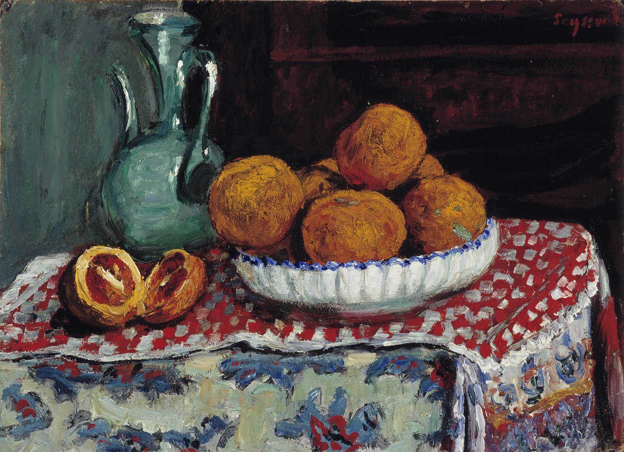 Stillleben am Krug Gemälde von Rene Seyssaud (1867-1952) 1909 Pflichtangabe: Sammlung Fondation Regards de Provence, Marseille von Rene Auguste Seyssaud