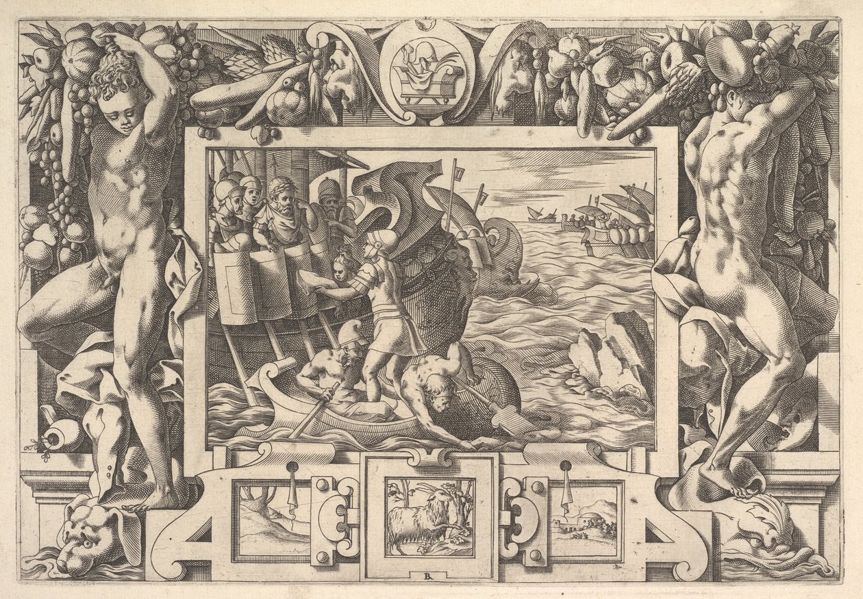 Aeëtes sammelt die Glieder von Absyrtes, 1563 von Rene Boyvin