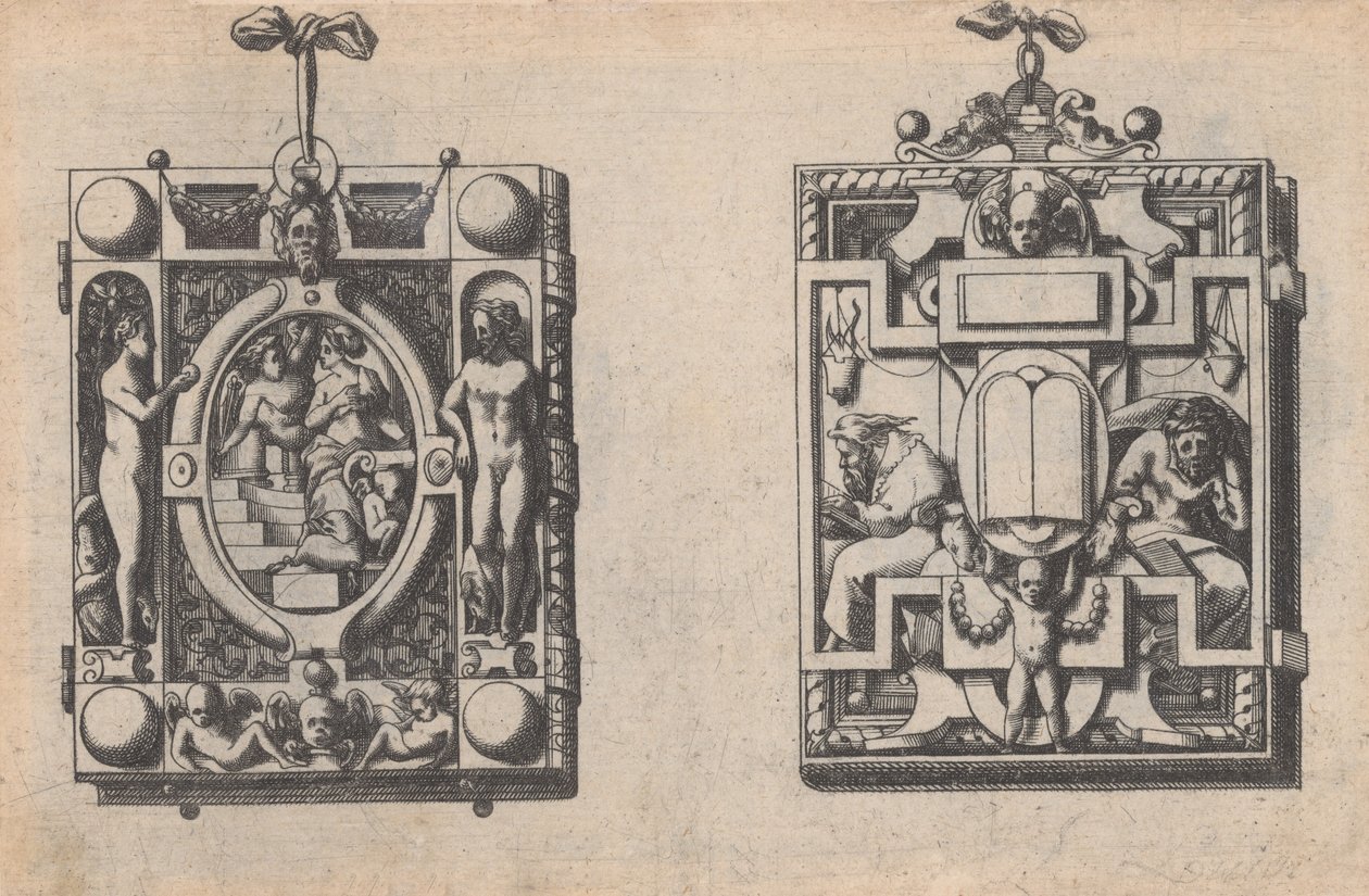 Zeichnungen von Schmuck und Juwelen von Rene Boyvin