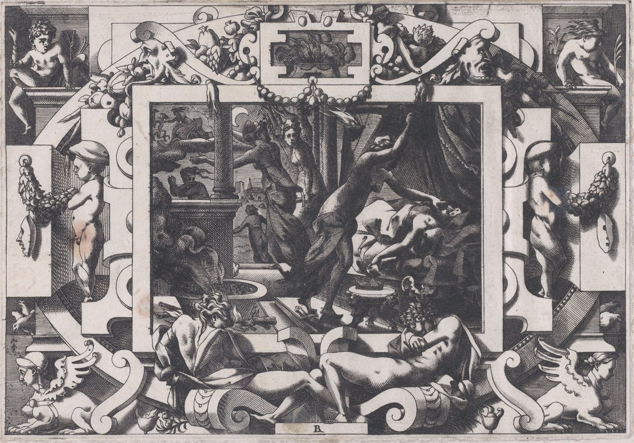 Pelias von seinen Töchtern getötet, 1563 von Rene Boyvin