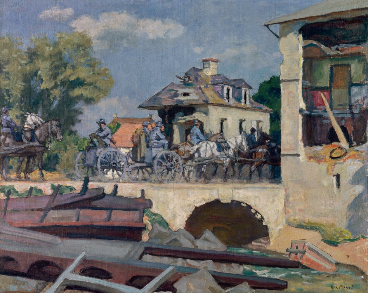 Artillerie auf dem Weg zur Front von Rene Francois Xavier Prinet