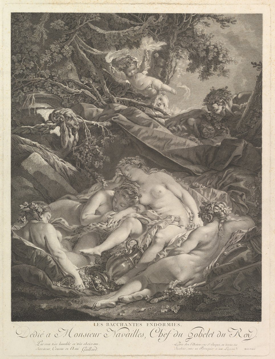 Die schlafenden Bacchantinnen, 18. Jahrhundert von Rene Gaillard