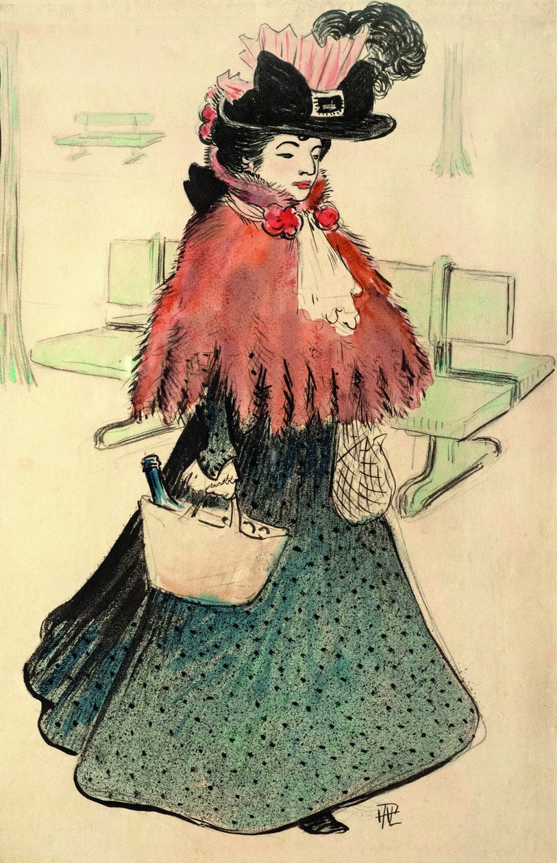 Die schöne Jüdin geht einkaufen. Le Rire Magazin, 1896 von Rene Georges Hermann Paul