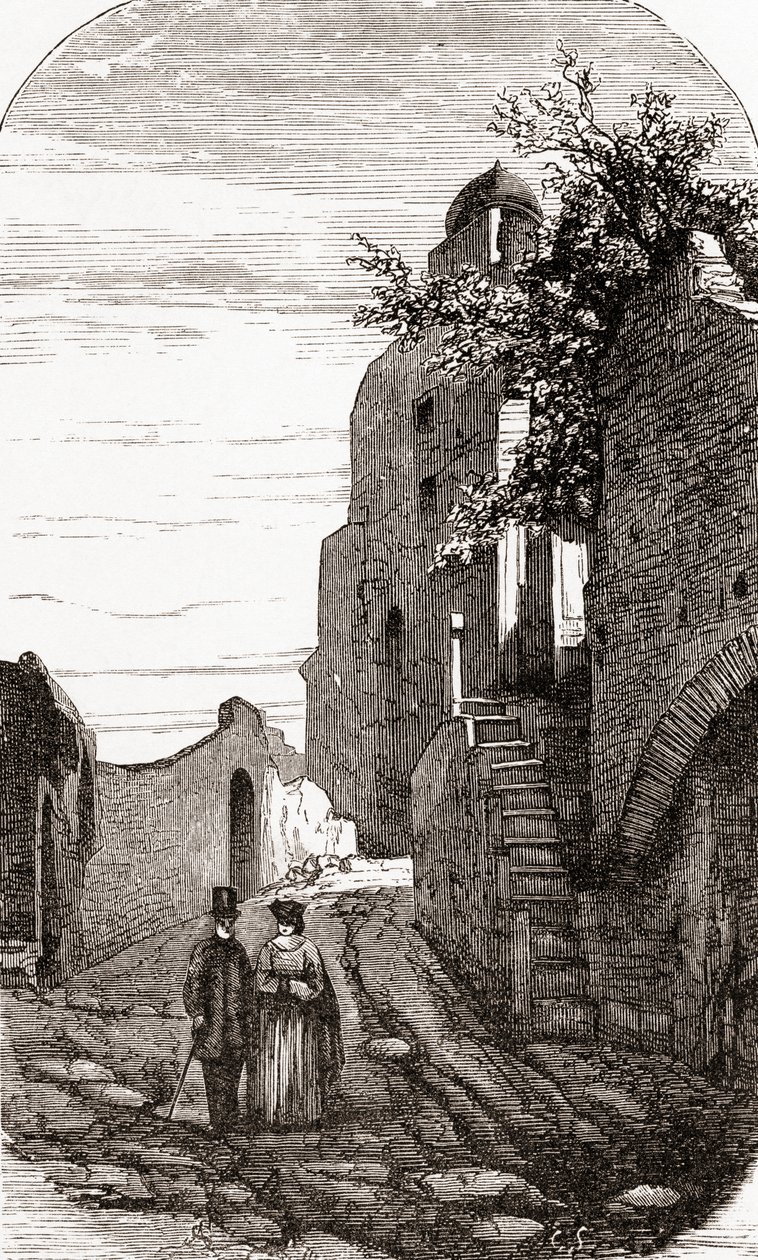 Clivus Victoria auf dem Palatin-Hügel, Rom, Italien im späten 19. Jahrhundert. Aus Italienische Bilder von Rev. Samuel Manning, veröffentlicht ca. 1890. von Reverend Samuel Manning