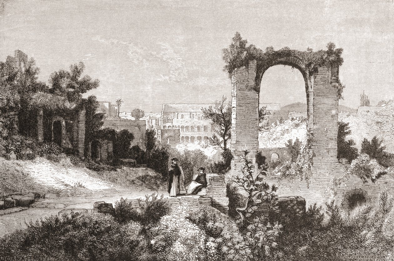 Der Palatin vom Aventin-Hügel, Rom, Italien im späten 19. Jahrhundert. Aus Italienische Bilder von Rev. Samuel Manning, veröffentlicht ca. 1890. von Reverend Samuel Manning