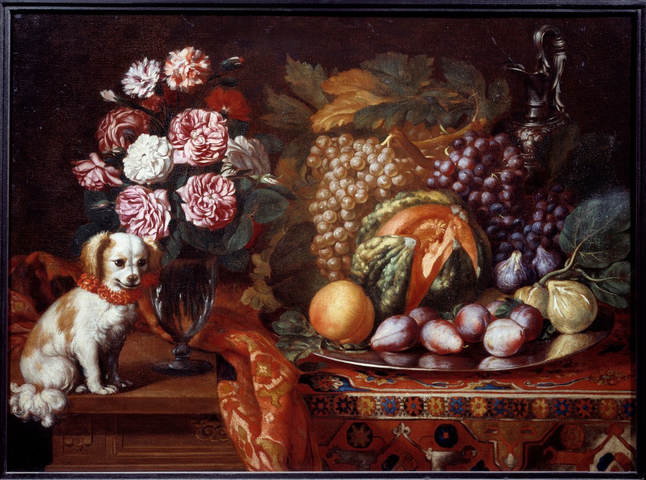 Stillleben mit Zwergspaniel von Reynaud Levieux