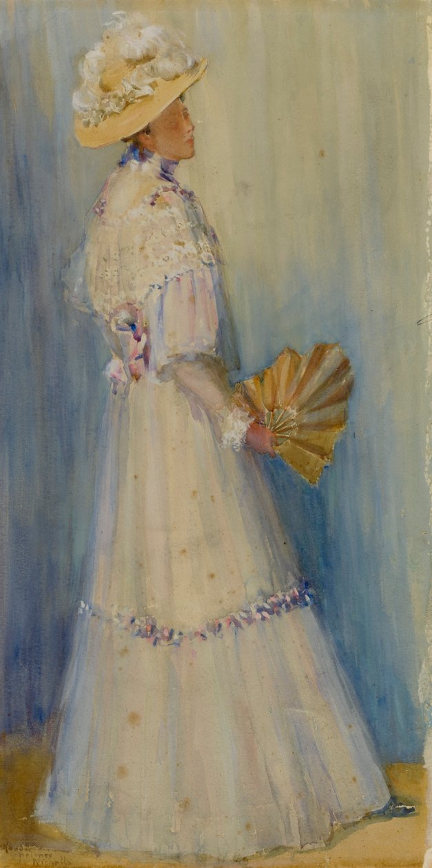 Dame mit Fächer von Rhoda Holmes Nicholls