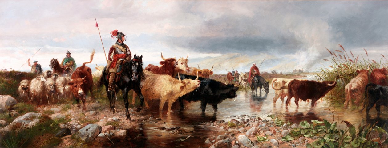 Ein Grenzüberfall auf eine englische Burg, 1880 von Richard Beavis