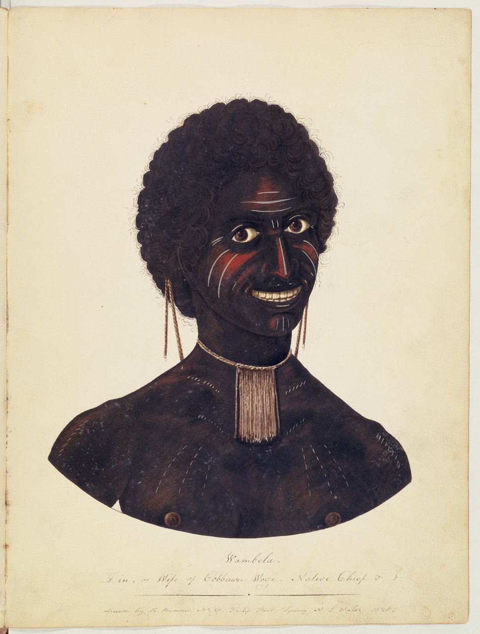 Wambela, Frau von Cobbawn Wogi, einheimischer Häuptling von Port Stephen, NSW, 1820 von Richard Browne