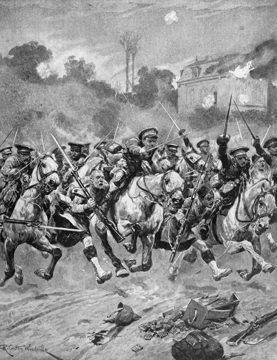 Erster Weltkrieg - Schlacht von St. Quentin 1914 von Richard Caton II Woodville