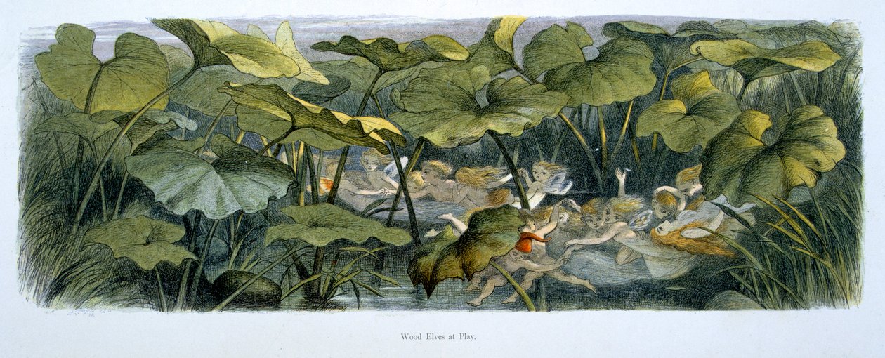 Waldelfen beim Spielen, Illustration aus 