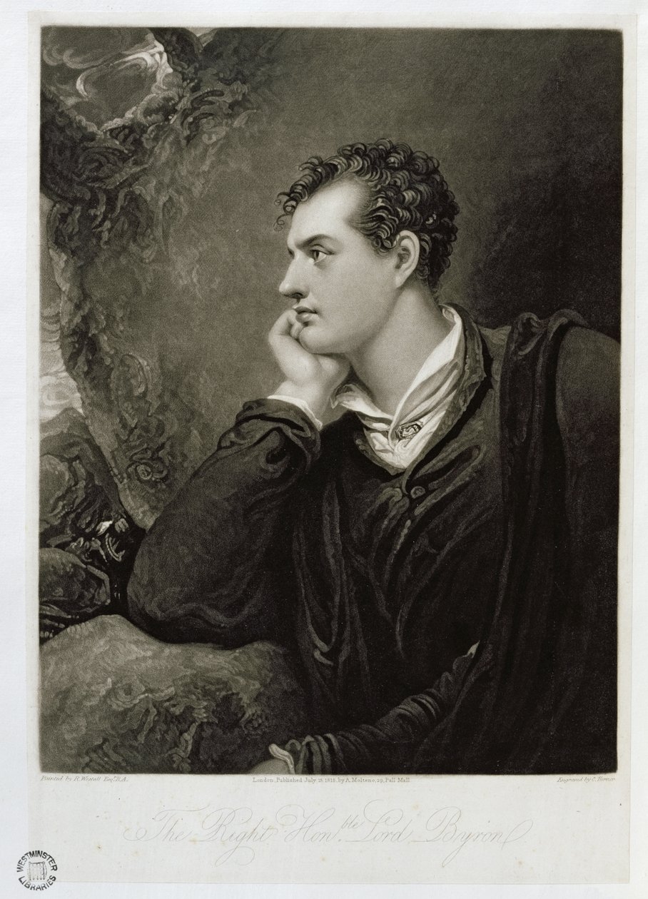 George Gordon, 6. Lord Byron, graviert von Charles Turner, 1815 von Richard Westall