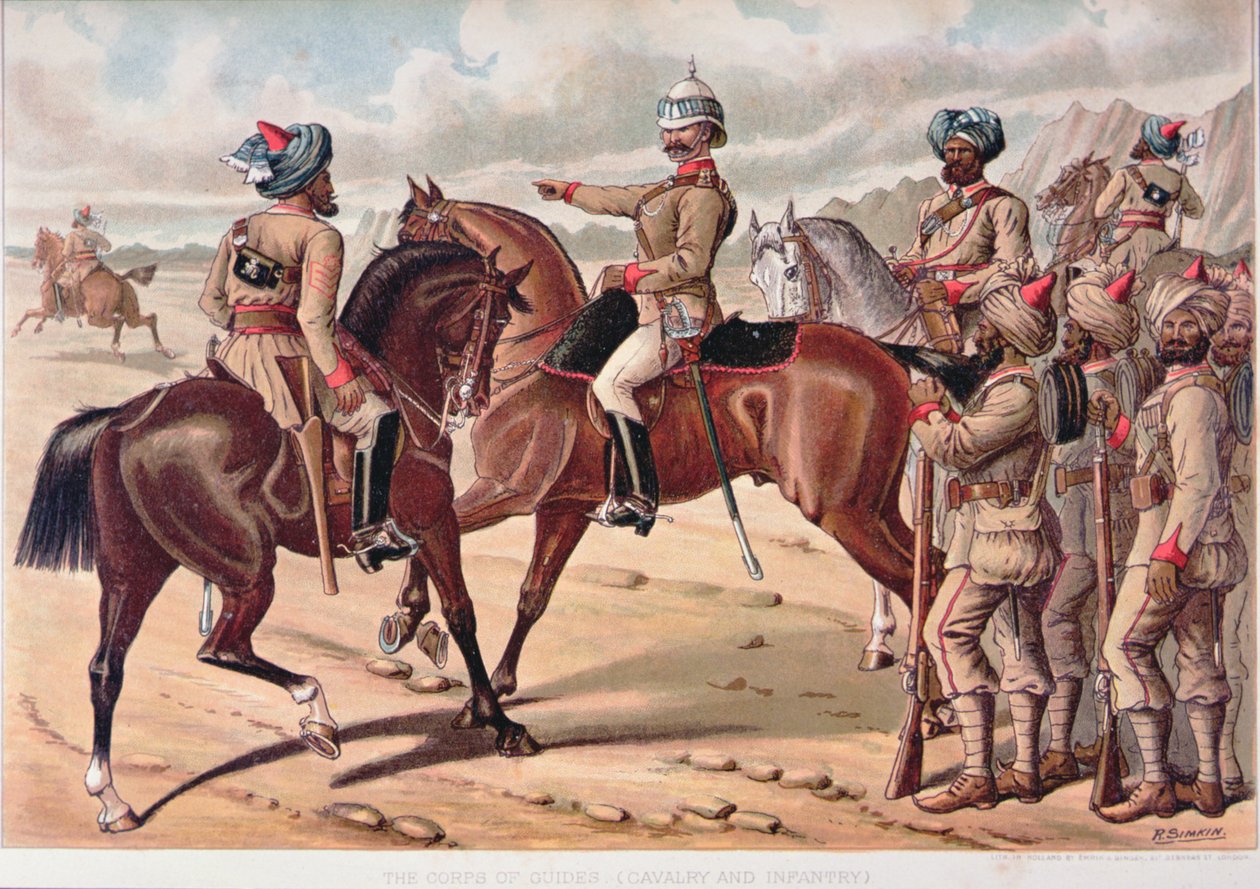 Das Korps der Führer (Kavallerie und Infanterie), die anglo-indische Armee der 1880er Jahre von Richard (after) Simkin