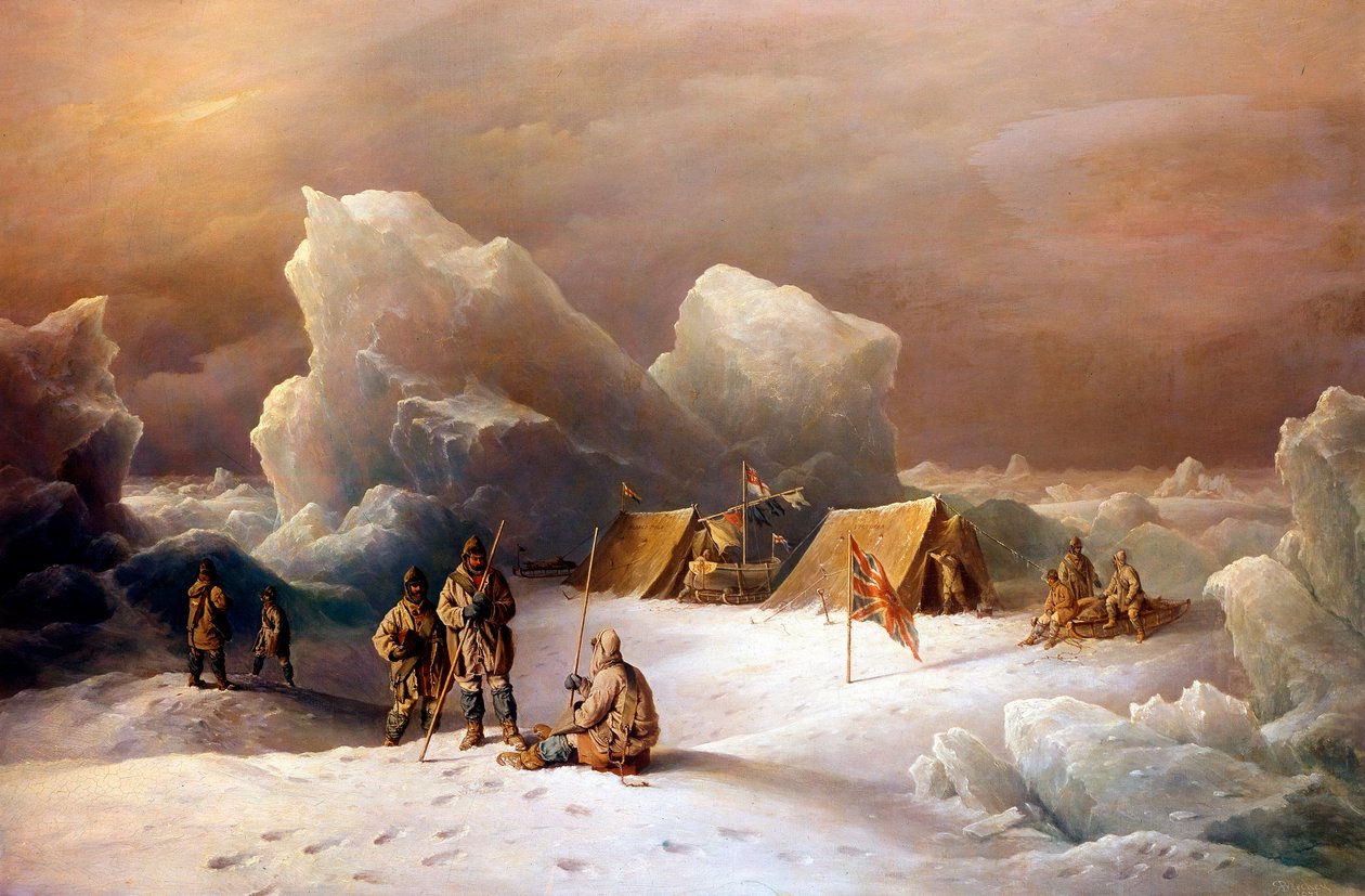 Expedition von Albert Hastings Markham und Alfred Arthur Parr im Mai 1876 im Lincoln-Meer von Richard Bridges Beechey