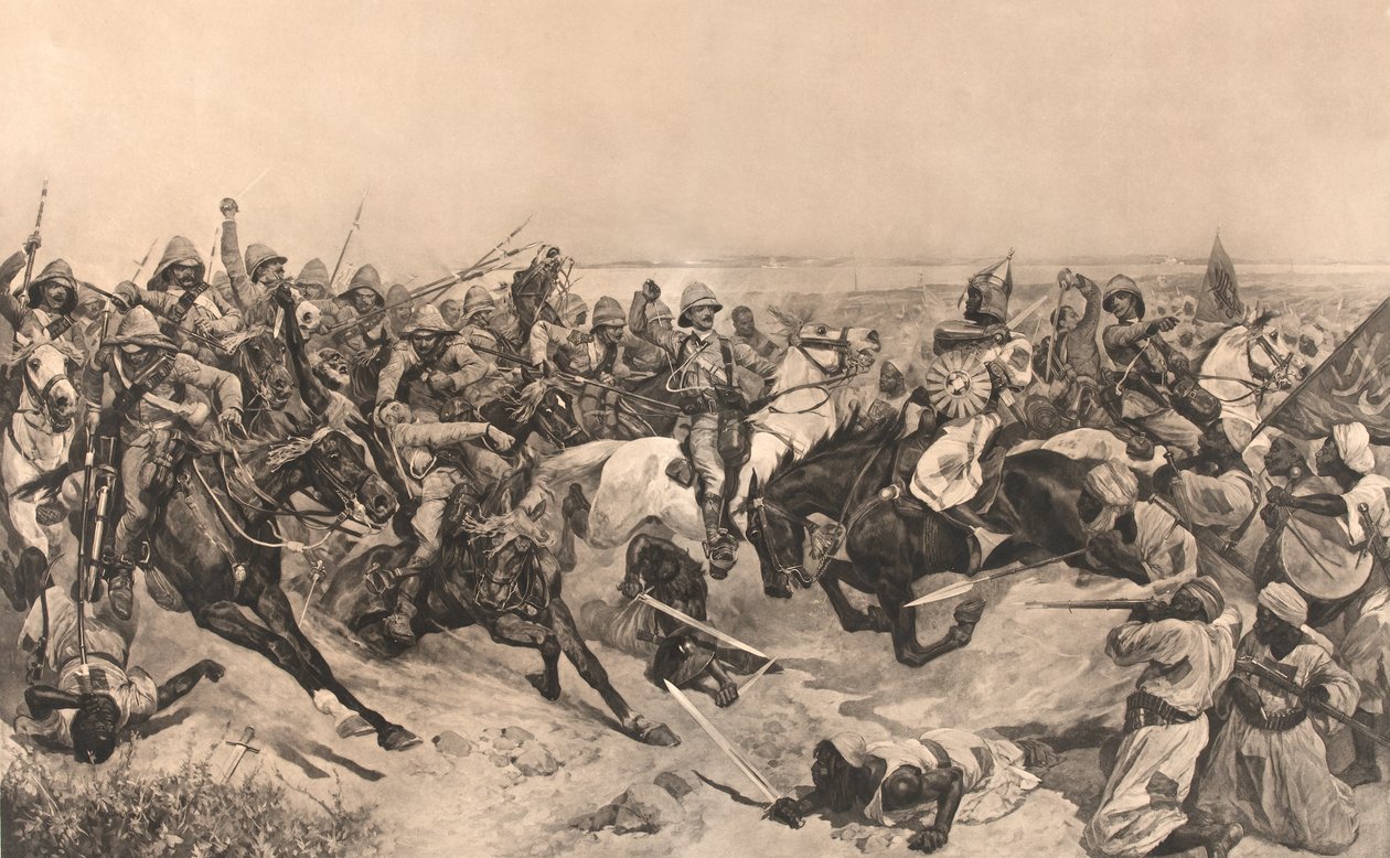 Der Angriff der 21. Lanzenreiter in der Schlacht von Omdurman von Richard Caton (after) Woodville