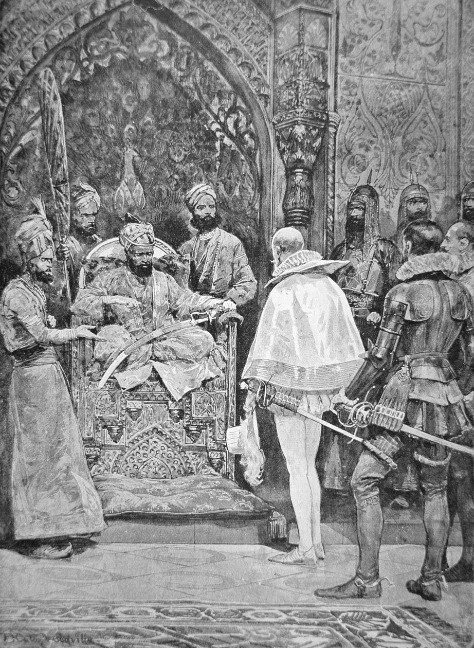 Der englische Botschafter in Indien im Jahr 1615 von Richard Caton II (after) Woodville
