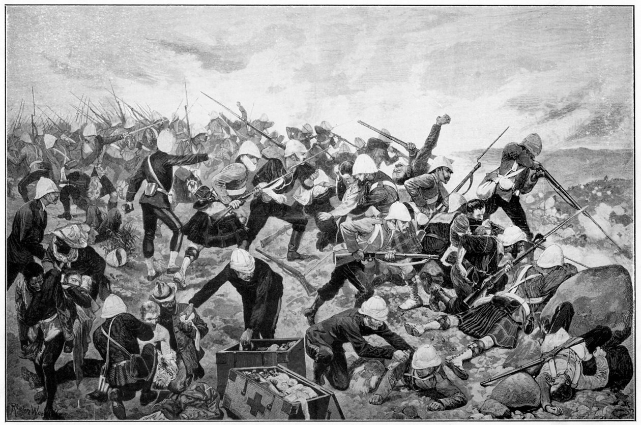 Schlacht von Majuba Hill, 1. Burenkrieg, 26.-27. Februar 1881 von Richard Caton II Woodville