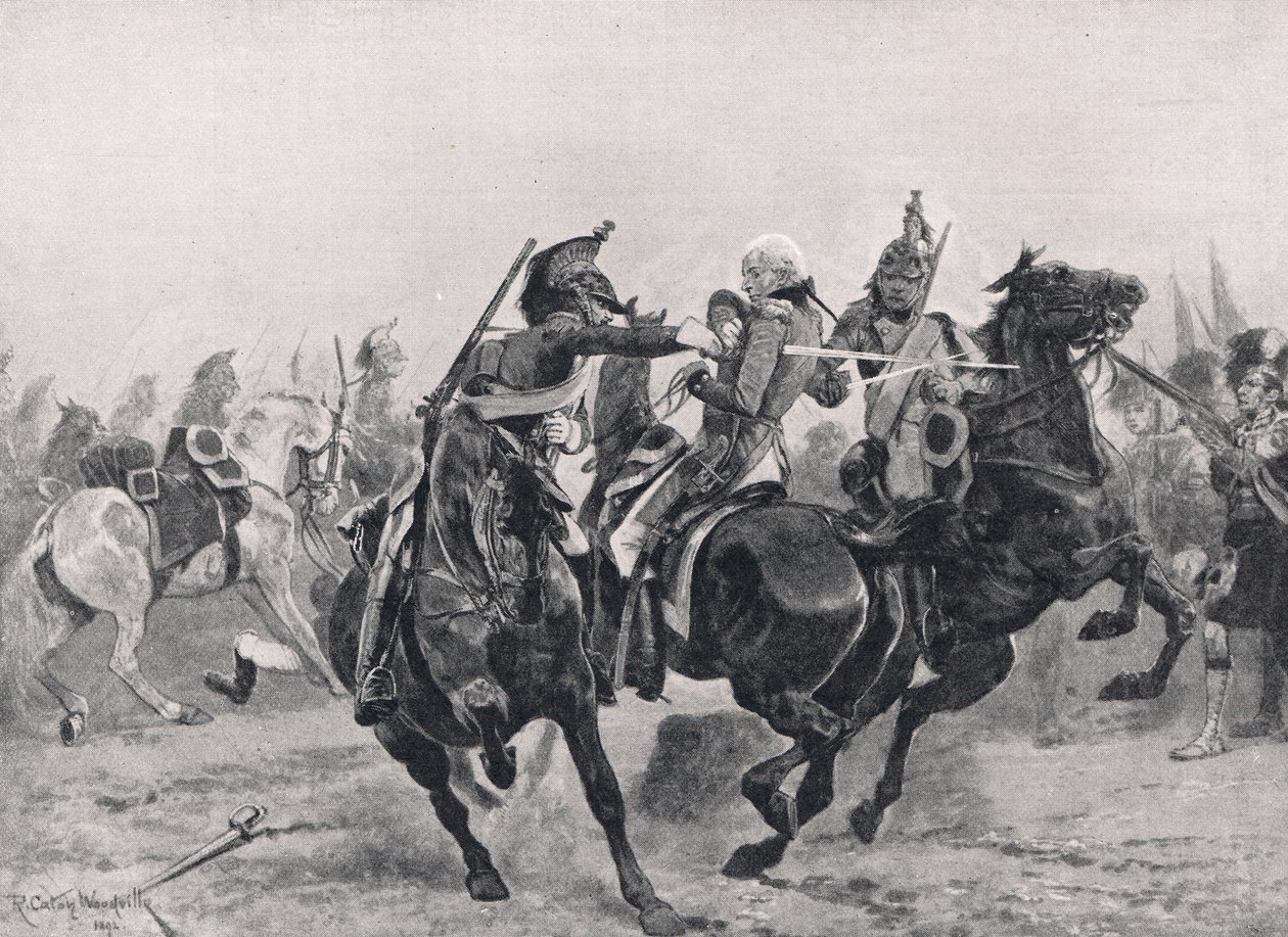 Der Angriff auf Sir Ralph Abercrombie durch die französischen Dragoner, Illustration aus 