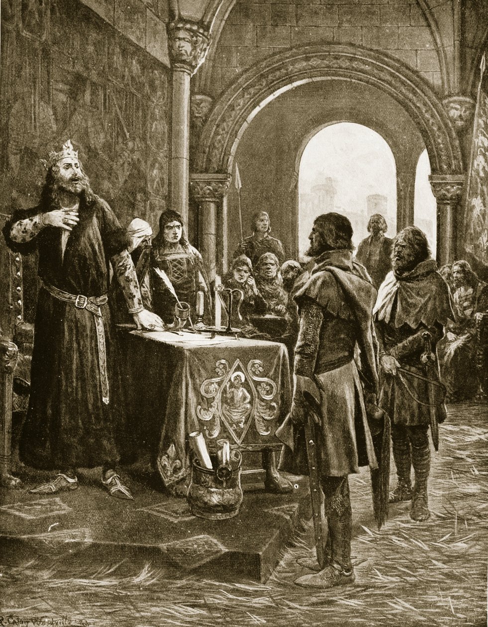 John freut sich über den Tod von Fitz-Peter, Illustration aus 