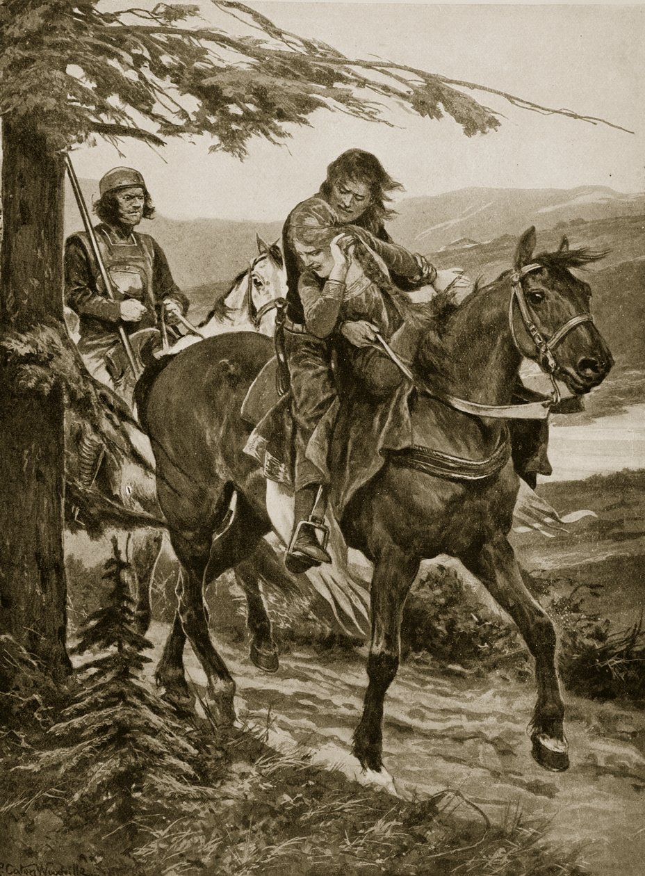 König Dermot entführt Devorgil, Illustration aus 
