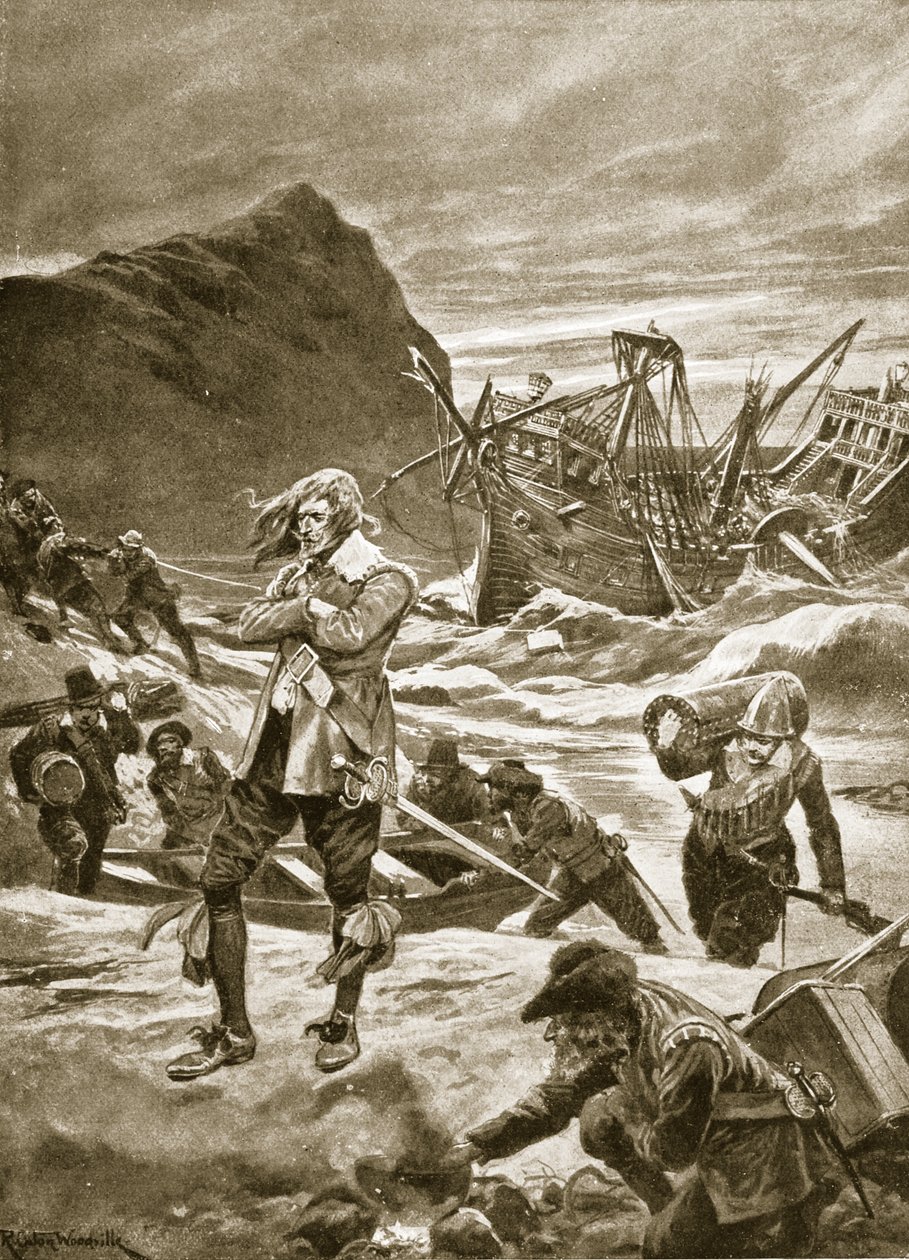 Schiffbruch auf den Bermudas, 1609, Illustration aus 