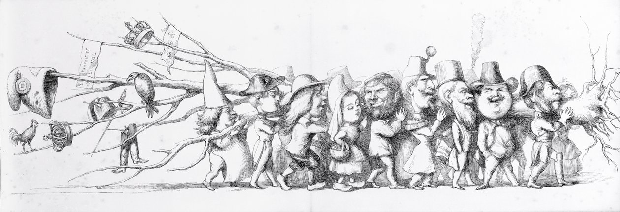 Französische Besucher der Großen Ausstellung, 1851 von Richard Doyle