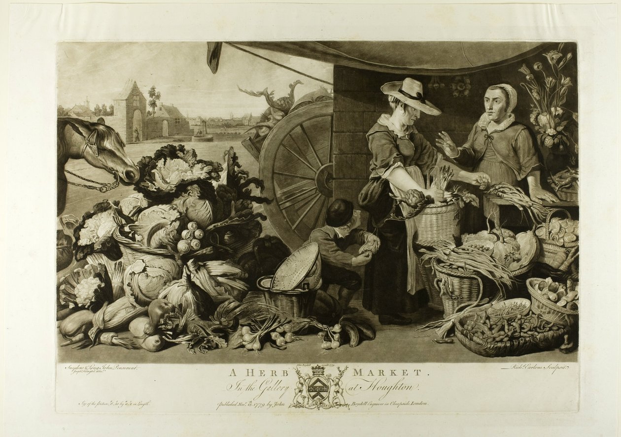 Ein Kräutermarkt, aus der Houghton Gallery von Richard Earlom