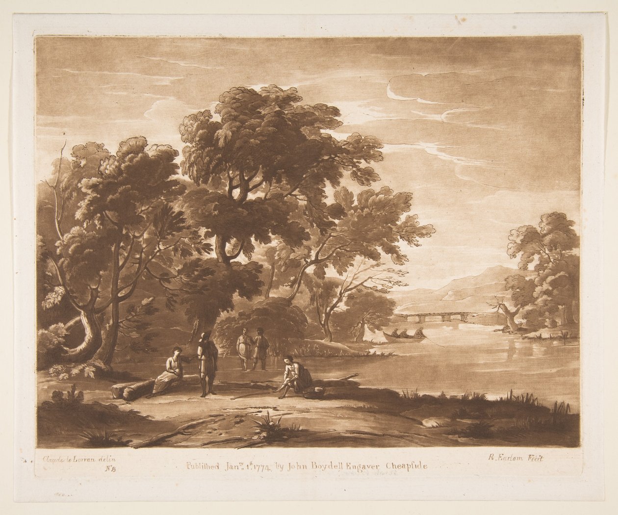Landschaft mit Figuren, 1774 von Richard Earlom
