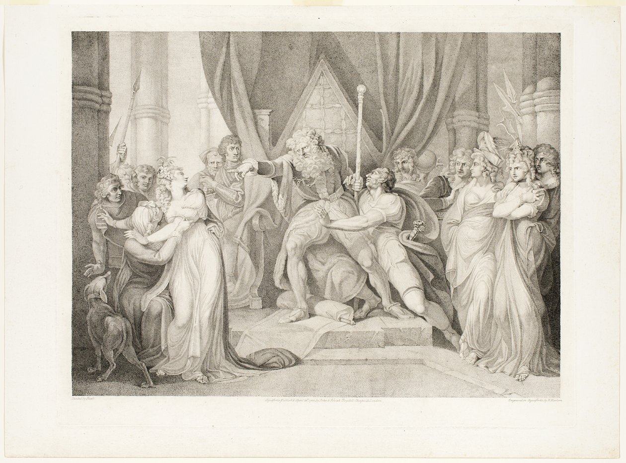 Lear verstößt seine Tochter Cordelia von Richard Earlom