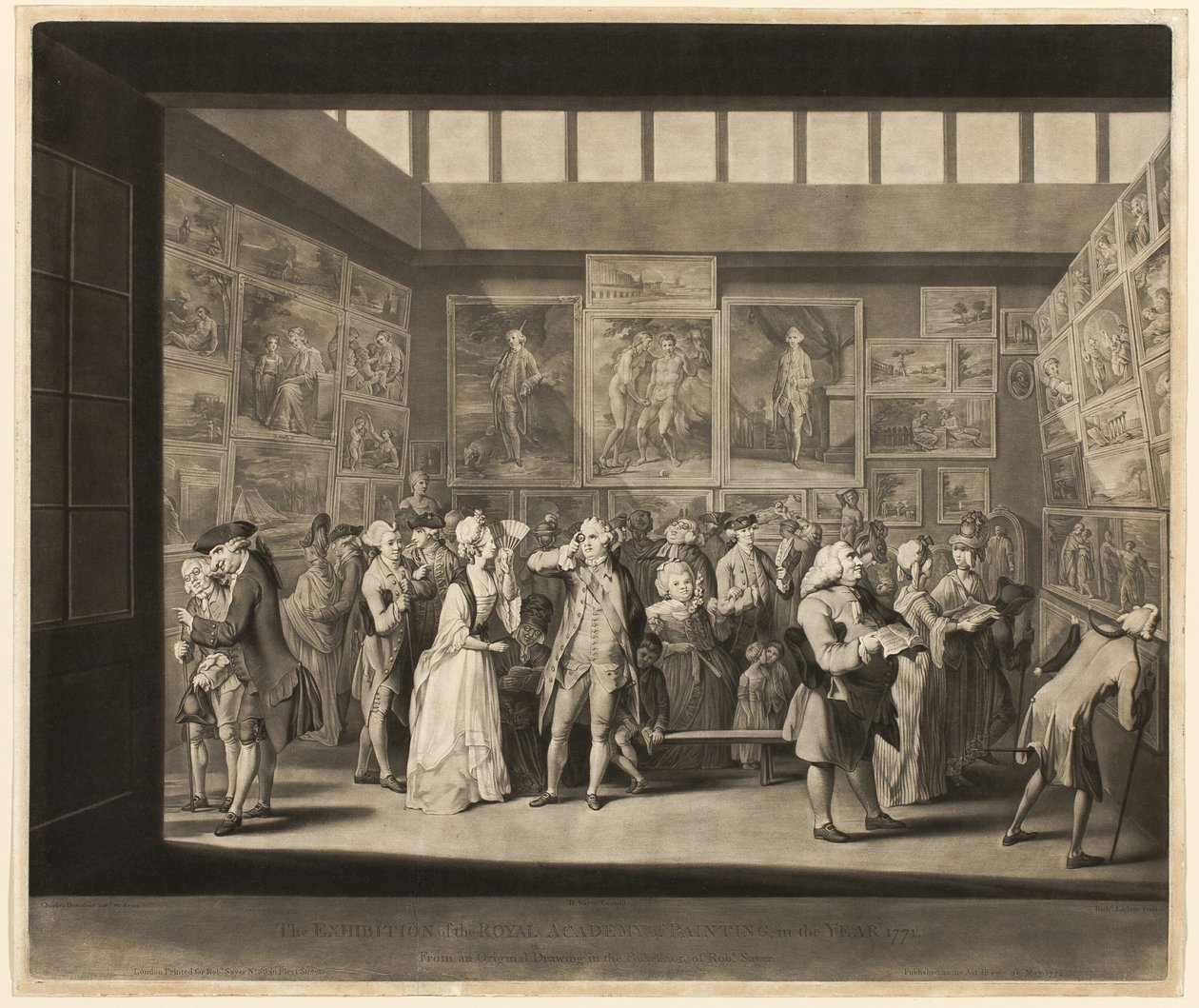 Die Ausstellung der Königlichen Akademie der Malerei im Jahr 1771 von Richard Earlom