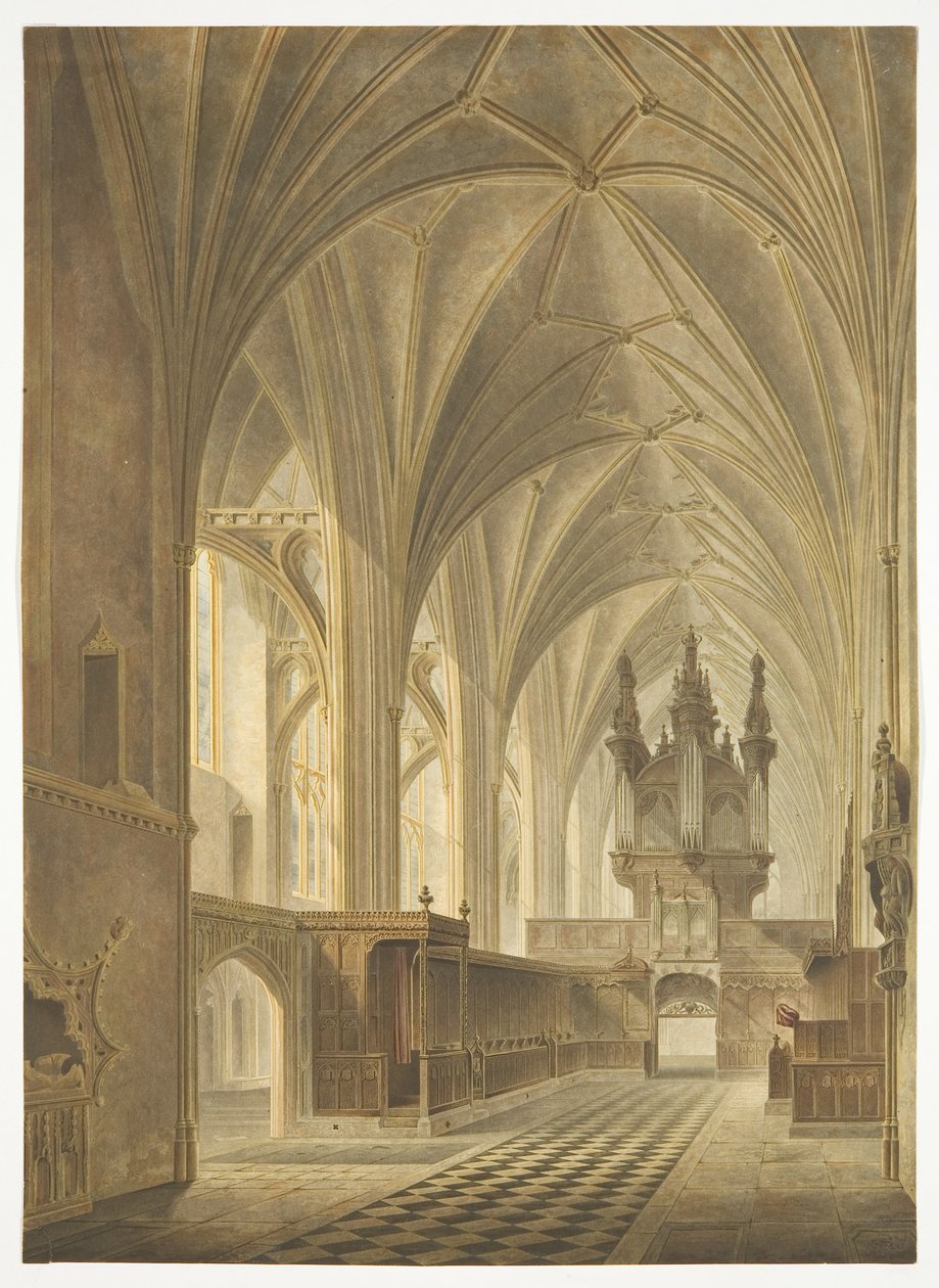 Der Chor der Kathedrale von Bristol, Blick nach Westen von Richard G. Reeve