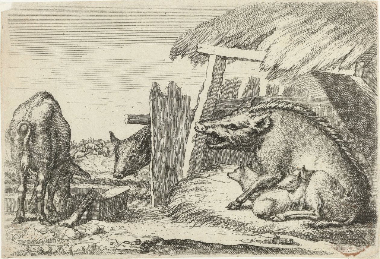 Zwijnen bij een hok von Richard Gaywood