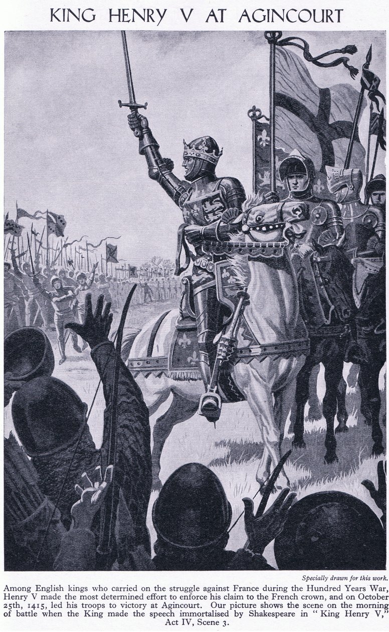 König Heinrich bei Agincourt 1415 n. Chr., ca. 1950 von Richard Henry Brock
