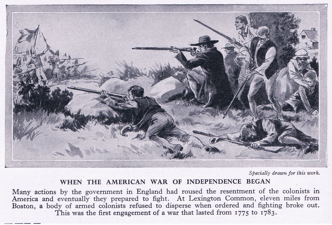 Als der Amerikanische Unabhängigkeitskrieg begann 1775 n. Chr., ca. 1950 von Richard Henry Brock
