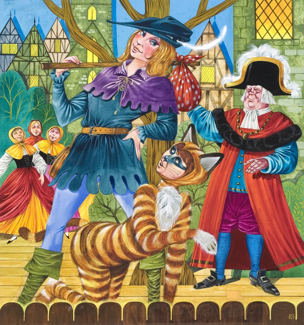 Szene aus der Pantomime Dick Whittington von Richard Hook