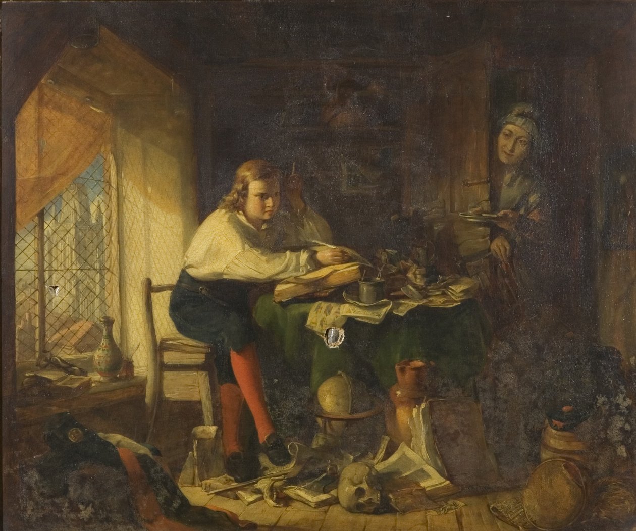 Chatterton komponiert die Rowleian Manuskripte von Richard J. Lewis