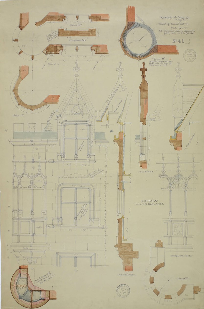 William Borden Esq. Haus, Chicago, Illinois, (Detail) von Richard Morris Hunt