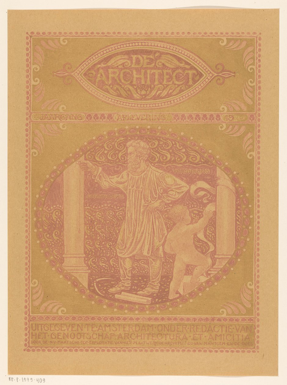 Umschlagentwurf für: De Architect, 1911 von Richard Nicolaüs Roland Holst