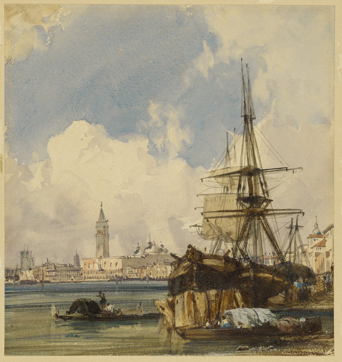 Riva degli Schiavoni, nahe San Biagio, Venedig von Richard Parkes Bonington