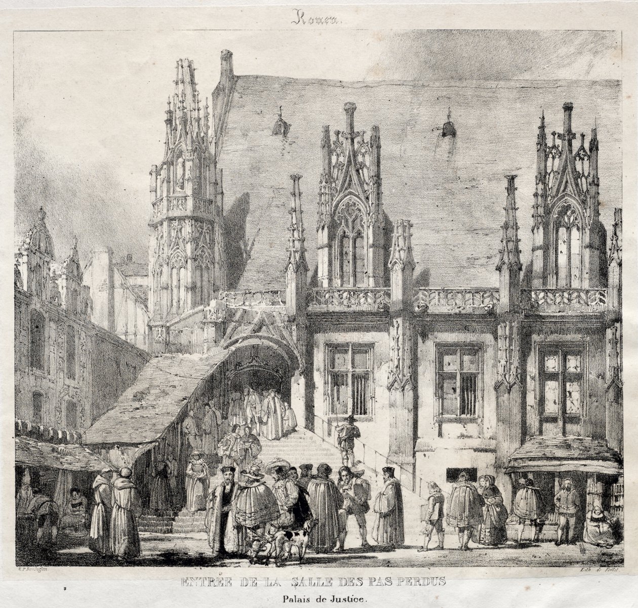 Rouen: Eingang zur Salle des Pas Perdus, Palais du Justice von Richard Parkes Bonington