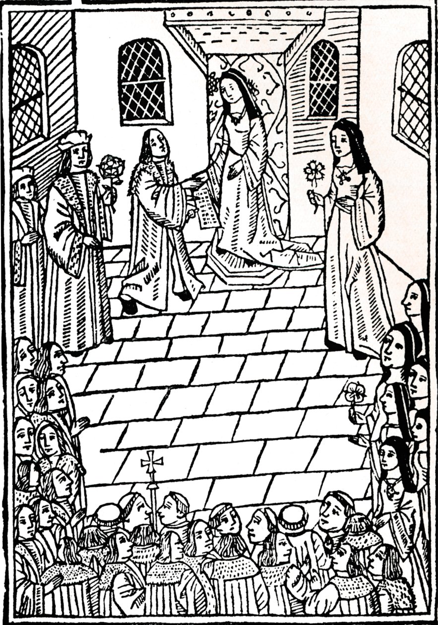 Heiratsvertrag zwischen Karl V. und Prinzessin Maria Tudor, ca. 1508 von Richard Pynson