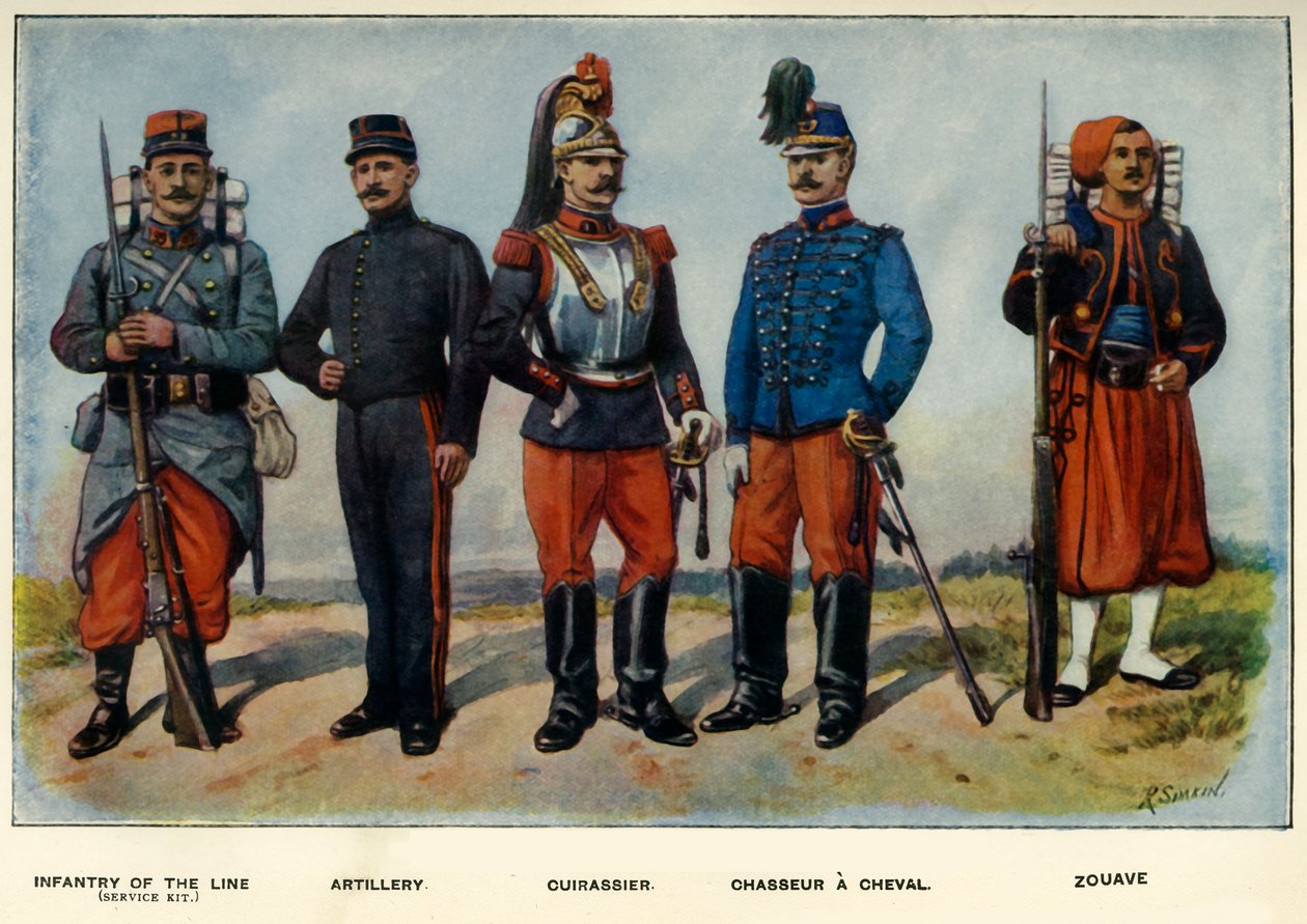 Typen der französischen Armee, 1919 von Richard Simkin