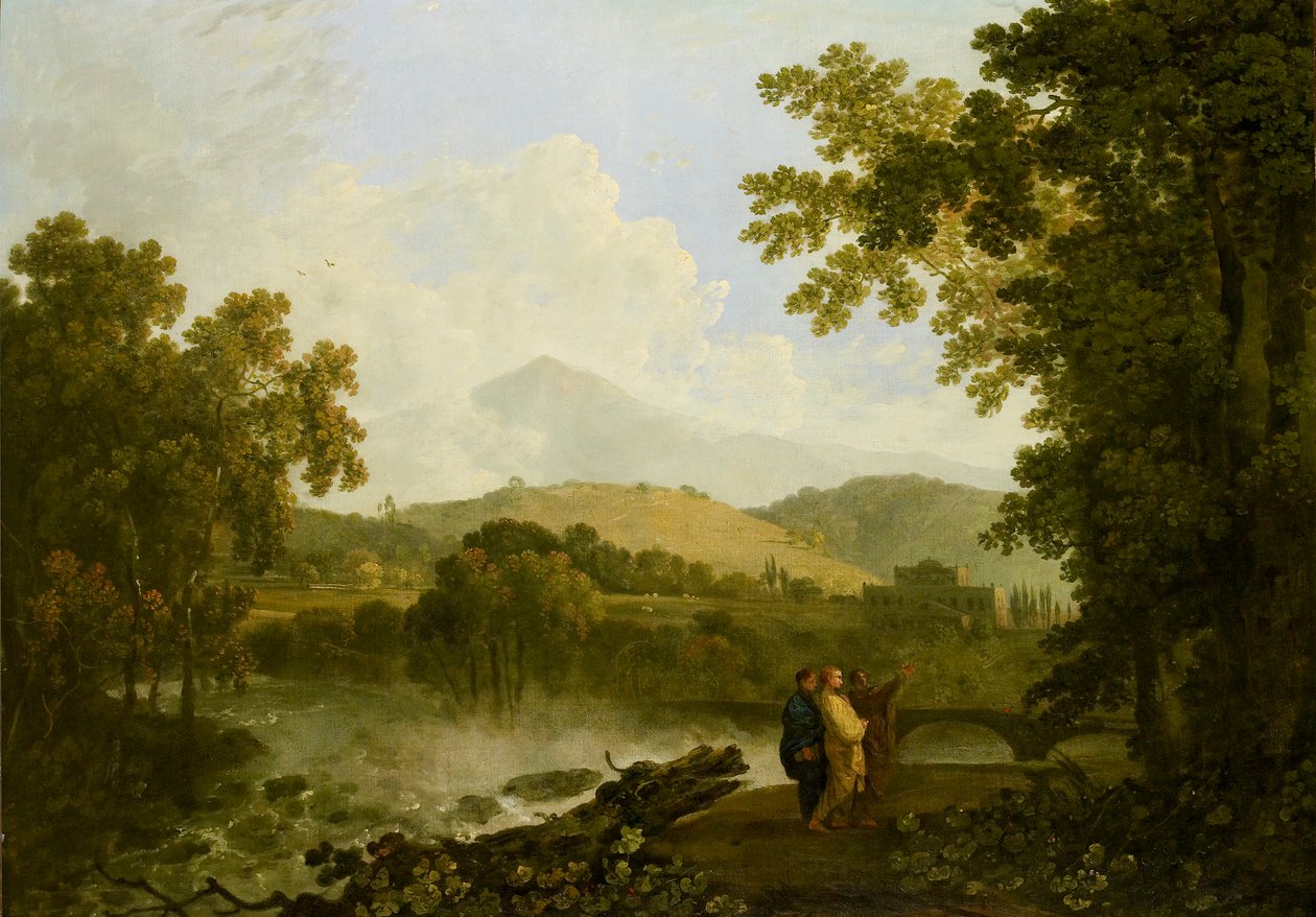 Cicero und seine zwei Freunde, Atticus und Quintus, in seiner Villa in Arpinum von Richard Wilson