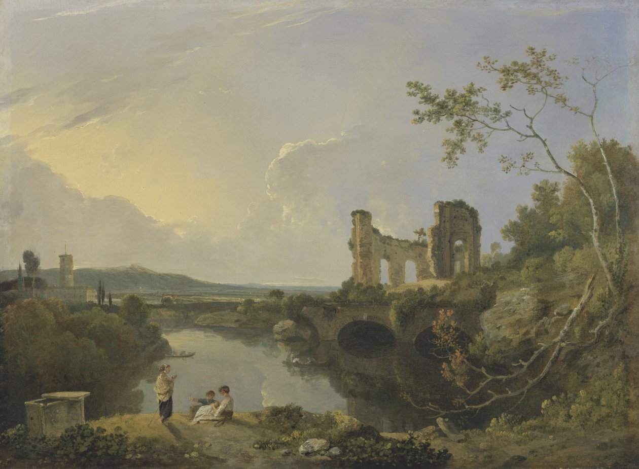 Italienische Landschaft (Morgen), ca. 1760-65 von Richard Wilson