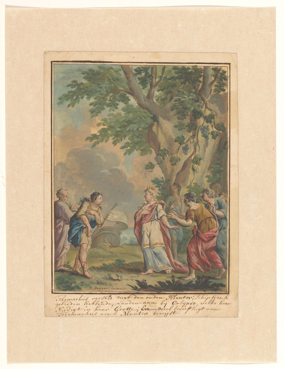 Telemachus und Mentor kommen bei der Nymphe Calypso an (Telemachus-Reihe) von Rienk Keyert