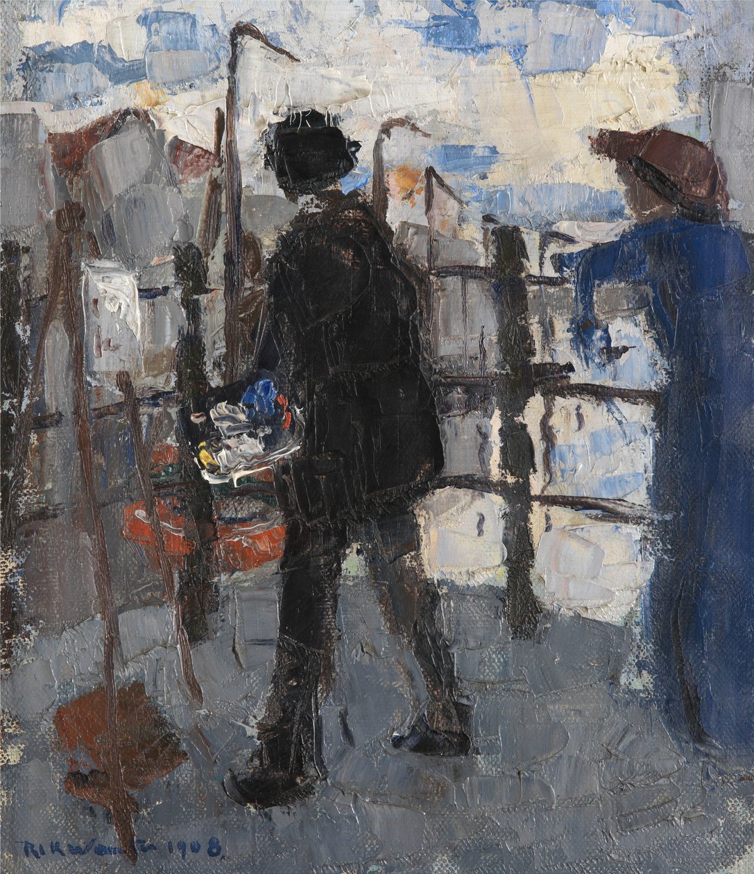 Der Maler auf der Hoogbrug in Mechelen von Rik Wouters